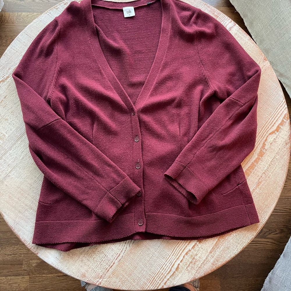 CAbi #3529 Maroon Catch Cardigan